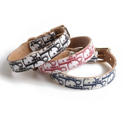 New Pet Collar DIOR  Series Dog Collar Metal Buckle Dog Collar Leash Pet Supplies Dog Accessories