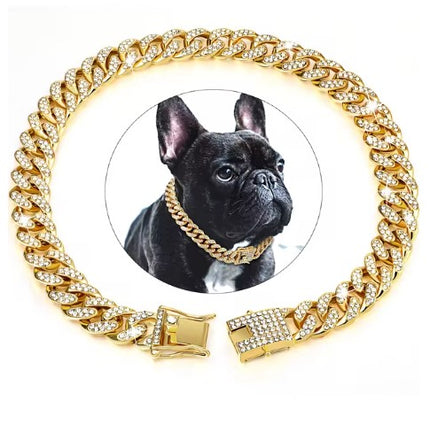 Cuban Bling™ Dog Collar Chain with Secure Buckle