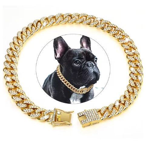 Cuban Bling™ Dog Collar Chain with Secure Buckle