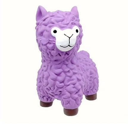 Squeaky Alpaca Dog Toy - Durable Latex Chew For Medium Breeds, Teeth Grinding Fun