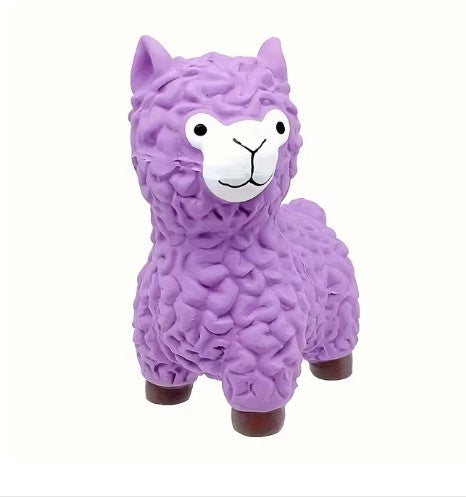 Squeaky Alpaca Dog Toy - Durable Latex Chew For Medium Breeds, Teeth Grinding Fun