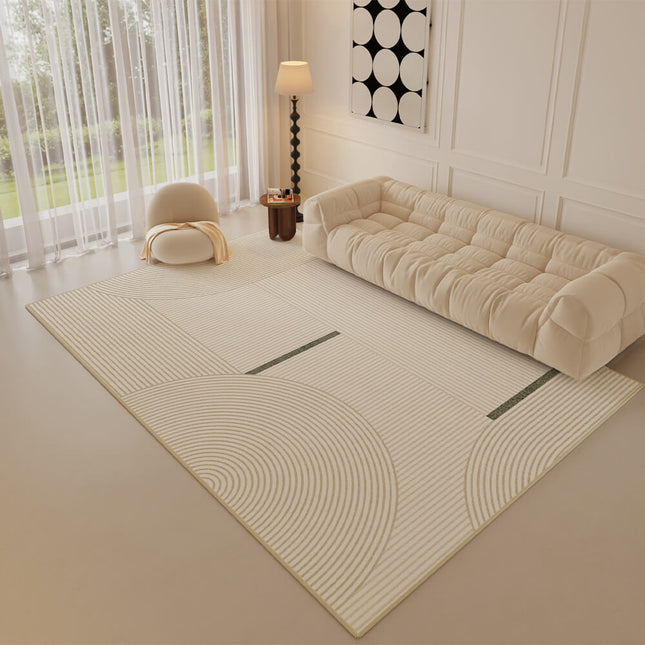 Cream Style Line Texture Simple Modern Faux Cashmere Home Carpet