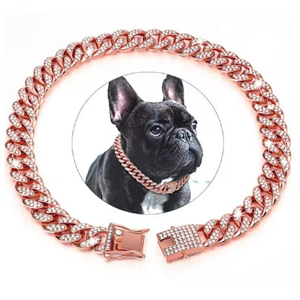 Cuban Bling™ Dog Collar Chain with Secure Buckle