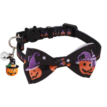 Halloween Pet Collar with Ribbon Bow and Bell