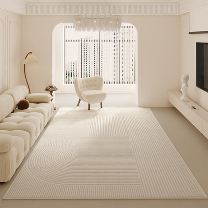 Cream Style Line Texture Simple Modern Faux Cashmere Home Carpet