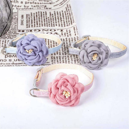 Pet cat accessories imitation camellia pendant multi-color collar