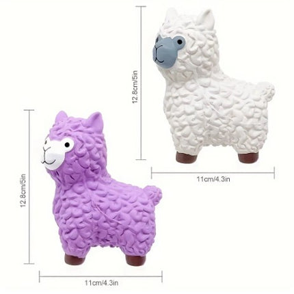 Squeaky Alpaca Dog Toy - Durable Latex Chew For Medium Breeds, Teeth Grinding Fun