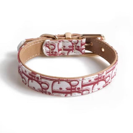 New Pet Collar DIOR  Series Dog Collar Metal Buckle Dog Collar Leash Pet Supplies Dog Accessories