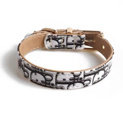 New Pet Collar DIOR  Series Dog Collar Metal Buckle Dog Collar Leash Pet Supplies Dog Accessories