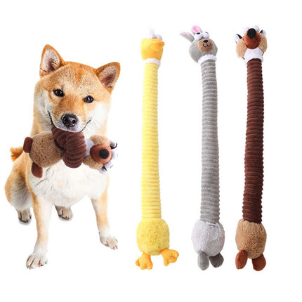 Long Neck Animal Squeaky Plush Dog Toy Interactive Chew Toy