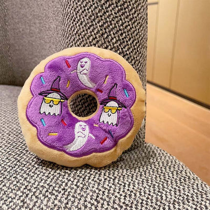 Halloween Donut Plush Dog Toy