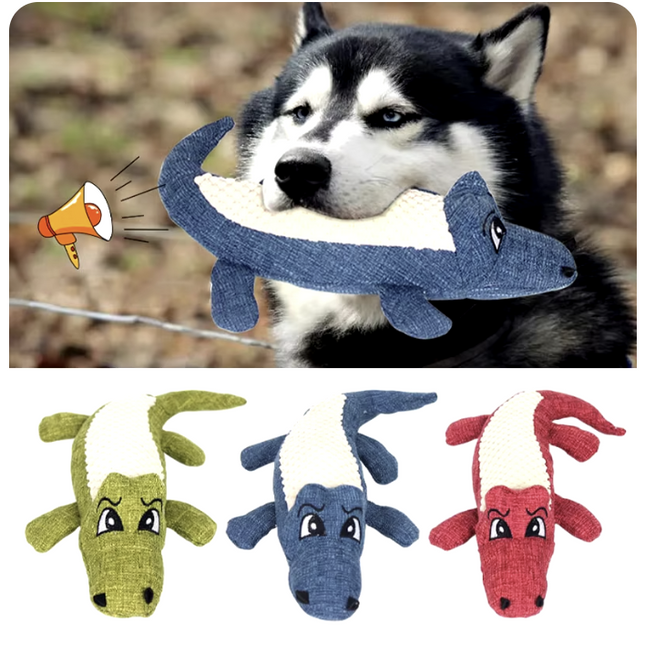 Interactive Cartoon Animal Plush Alligator Chew Toy