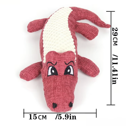 Interactive Cartoon Animal Plush Alligator Chew Toy