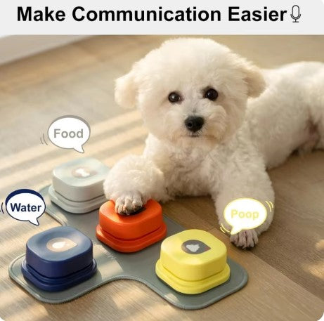 MEWOOFUN Dog Button Record Talking Pet Communication Vocal Training Interactive Toy Bell Ringer With Pad and Sticker Easy To Use