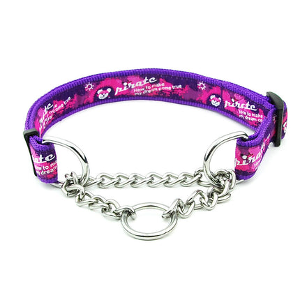 Multicolor Nylon Sliding Chain Dog Collar